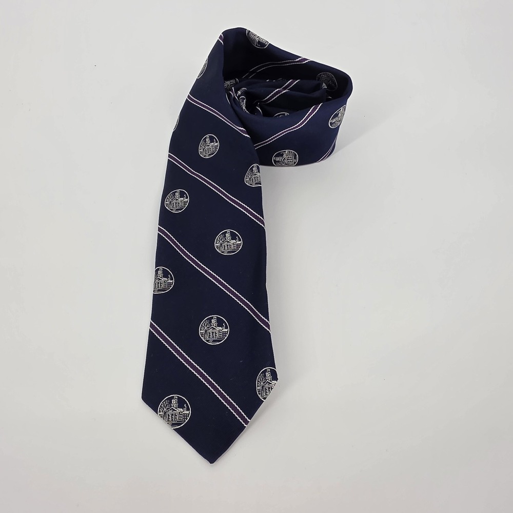 Vintage Westfield State University Silk Tie Wm Chelsea Ltd Crested Massachusetts